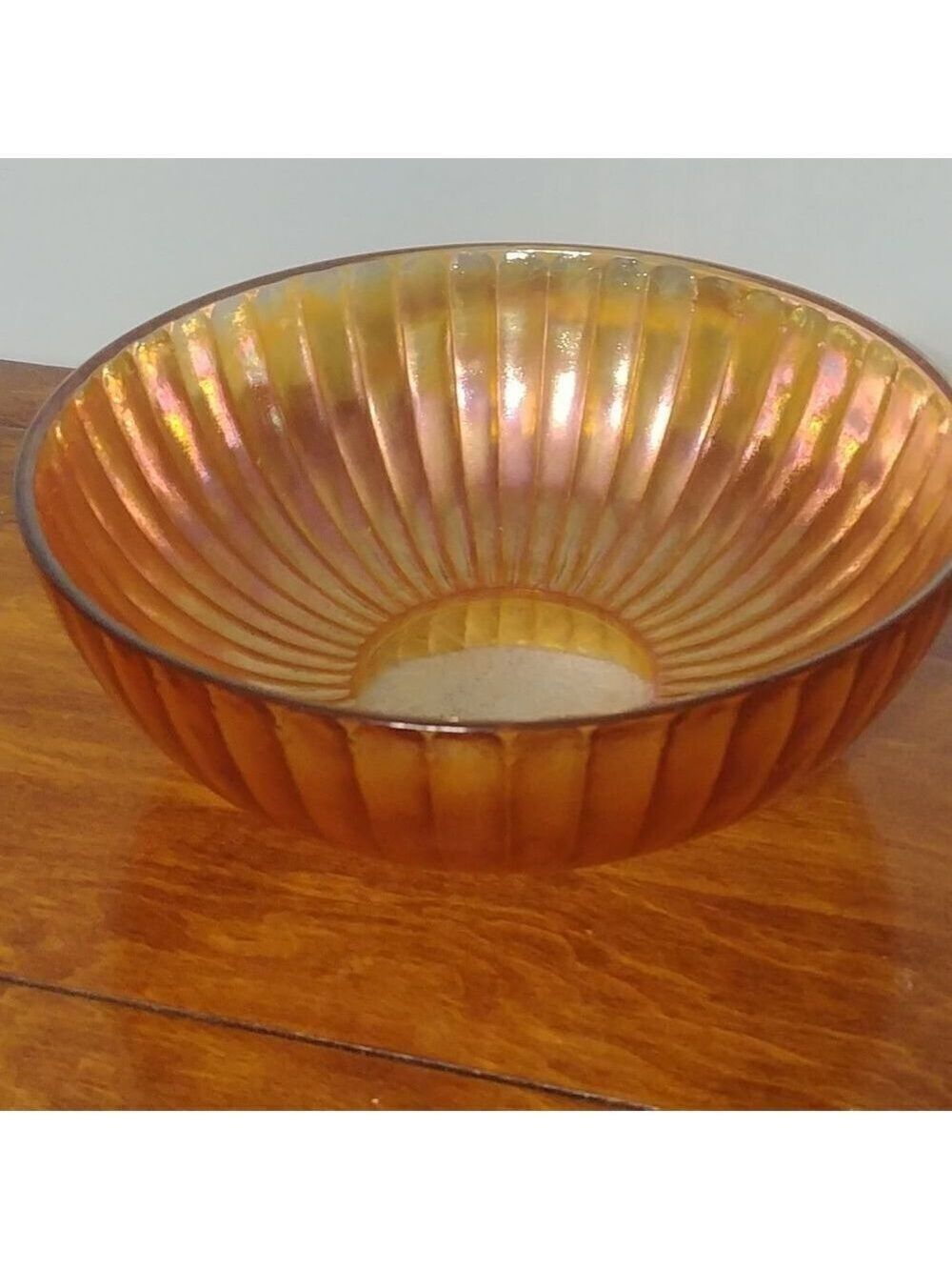 Beautiful Vintage Orange Iradescent Carnival Glass Bowl Deptession Glassware